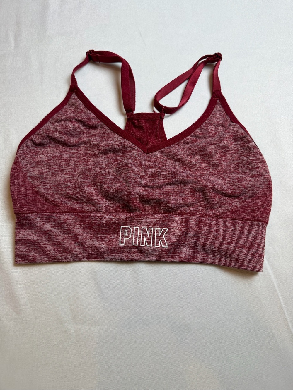 PINK Victoria's Secret Seamless Marl Sports Bra - Wine